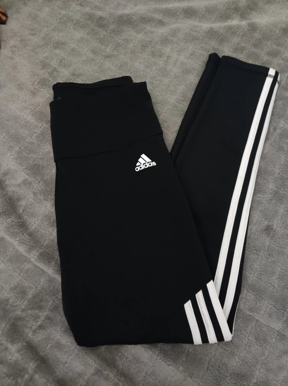 adidas Black Joggers with White Three-Stripe Detail